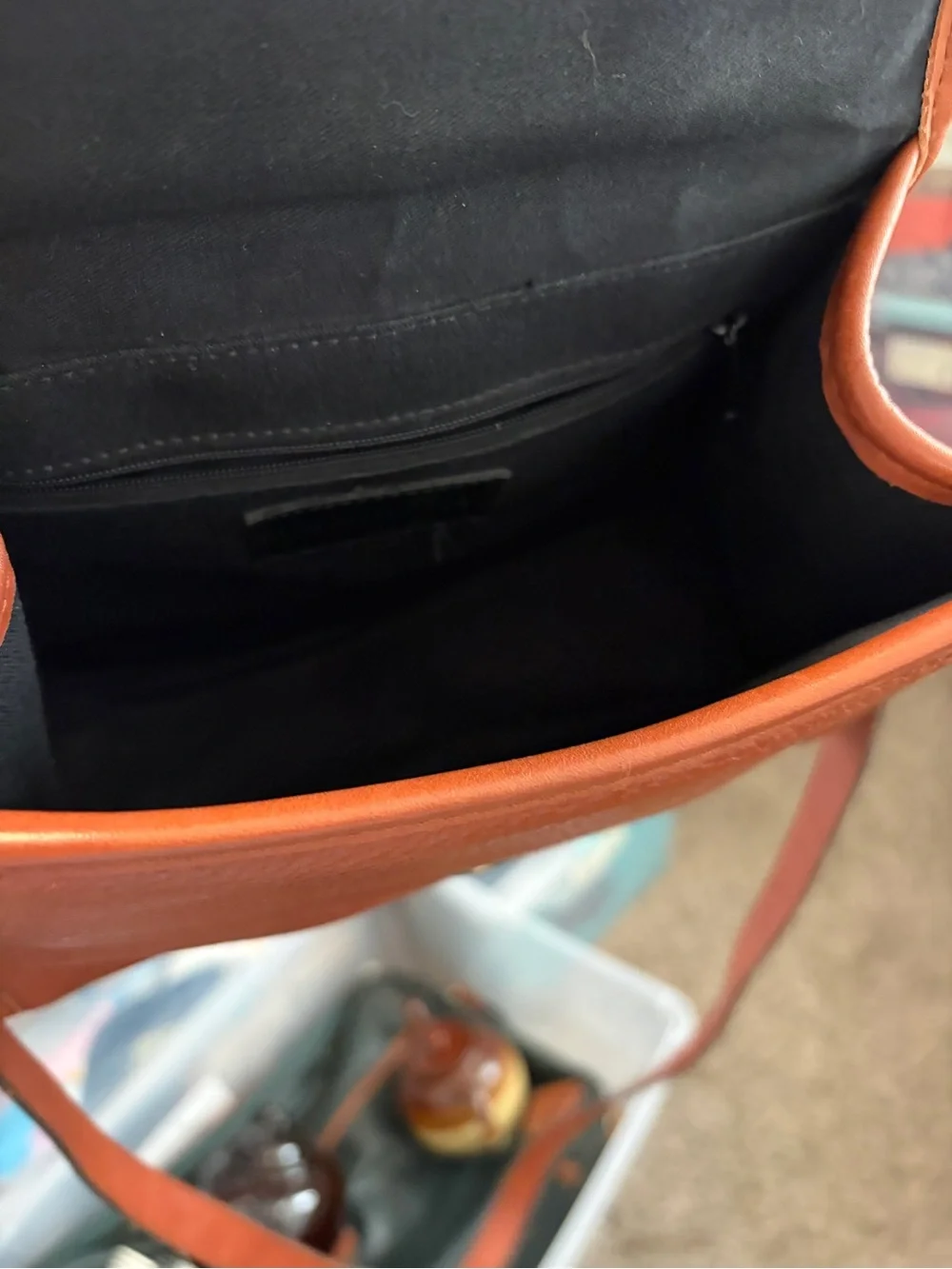 Vintage Liz Claiborne Rust Brown Leather Top-Handle Satchel
